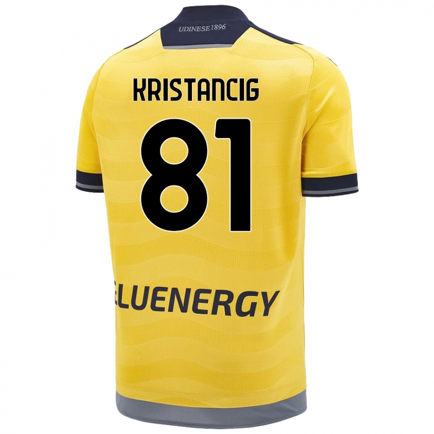 Niño Camiseta Luca Kristancig #81 Dorado 2ª Equipación 2024/25 La Camisa Chile