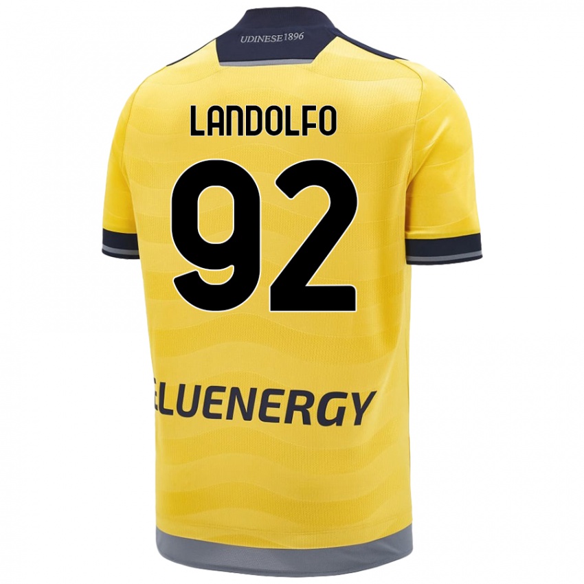 Niño Camiseta Tommaso Landolfo #92 Dorado 2ª Equipación 2024/25 La Camisa Chile