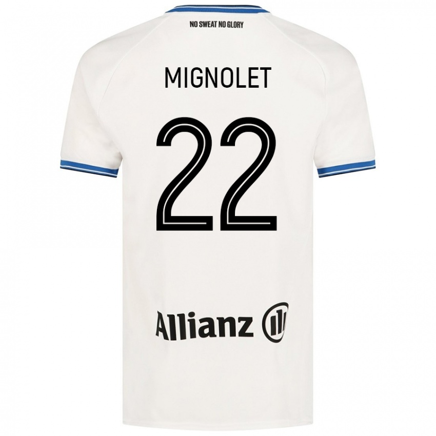 Niño Camiseta Simon Mignolet #22 Blanco 2ª Equipación 2024/25 La Camisa Chile