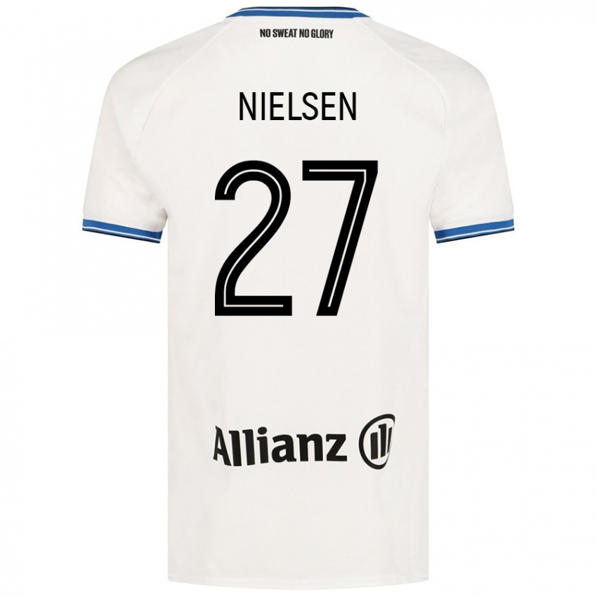 Niño Camiseta Casper Nielsen #27 Blanco 2ª Equipación 2024/25 La Camisa Chile