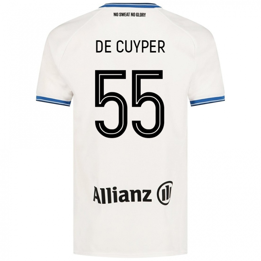 Niño Camiseta Maxim De Cuyper #55 Blanco 2ª Equipación 2024/25 La Camisa Chile