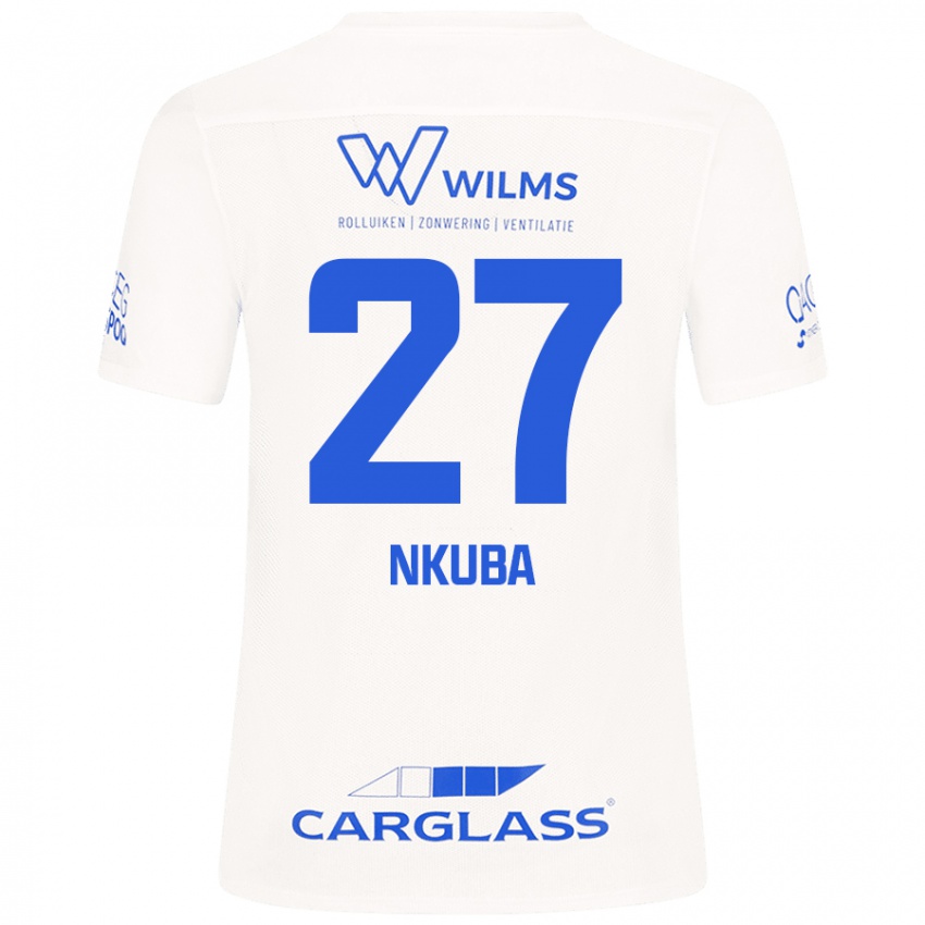 Niño Camiseta Ken Nkuba #27 Blanco 2ª Equipación 2024/25 La Camisa Chile