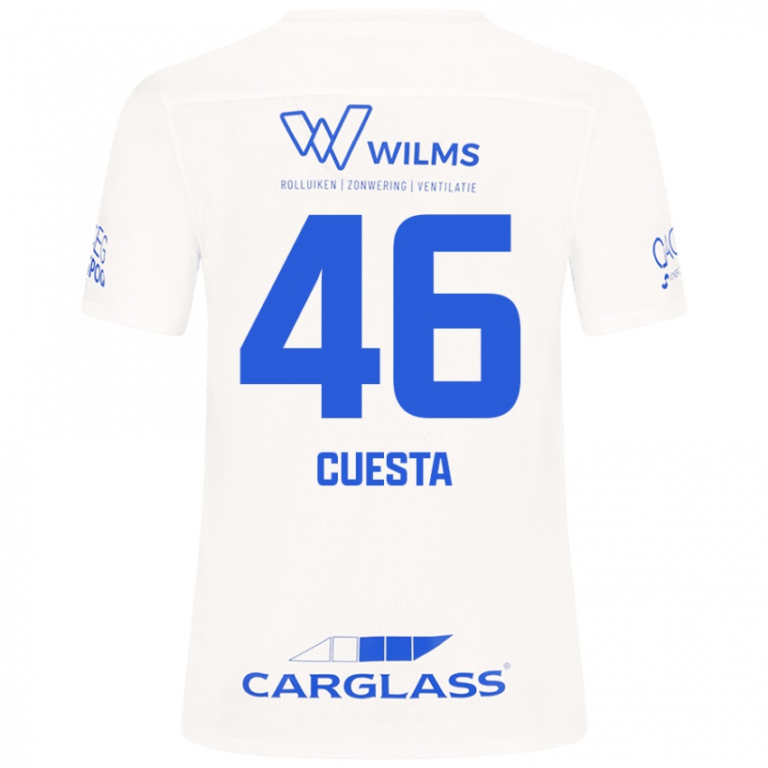 Niño Camiseta Carlos Cuesta #46 Blanco 2ª Equipación 2024/25 La Camisa Chile