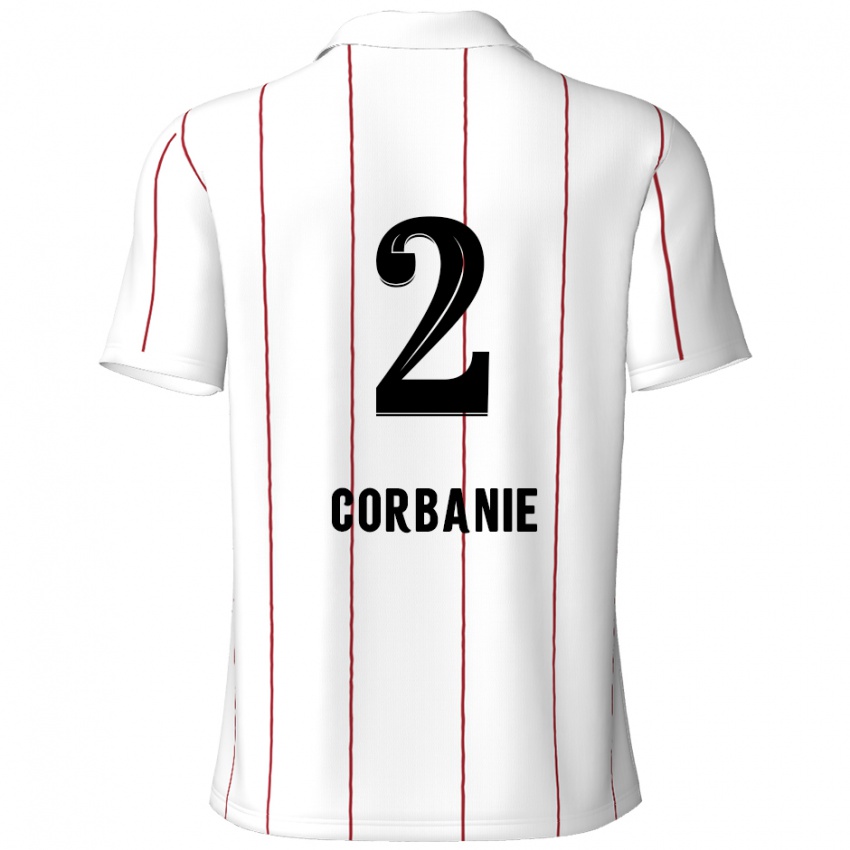 Niño Camiseta Kobe Corbanie #2 Blanco Negro 2ª Equipación 2024/25 La Camisa Chile