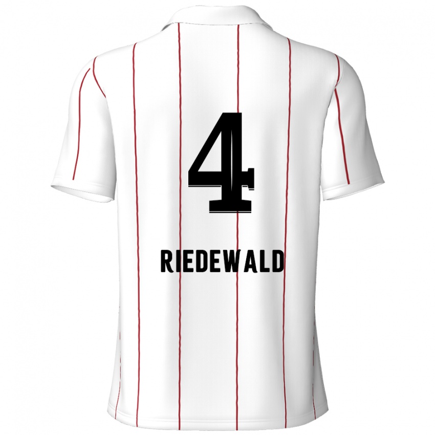 Niño Camiseta Jairo Riedewald #4 Blanco Negro 2ª Equipación 2024/25 La Camisa Chile