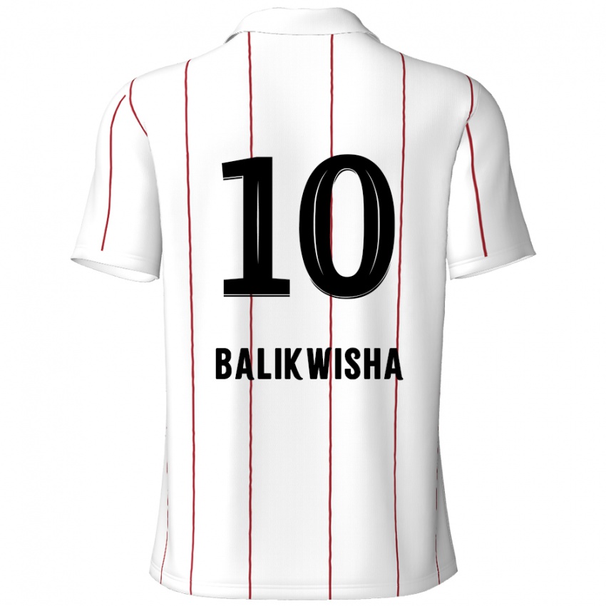 Niño Camiseta Michel-Ange Balikwisha #10 Blanco Negro 2ª Equipación 2024/25 La Camisa Chile