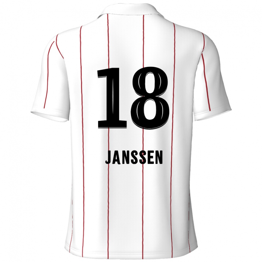 Niño Camiseta Vincent Janssen #18 Blanco Negro 2ª Equipación 2024/25 La Camisa Chile