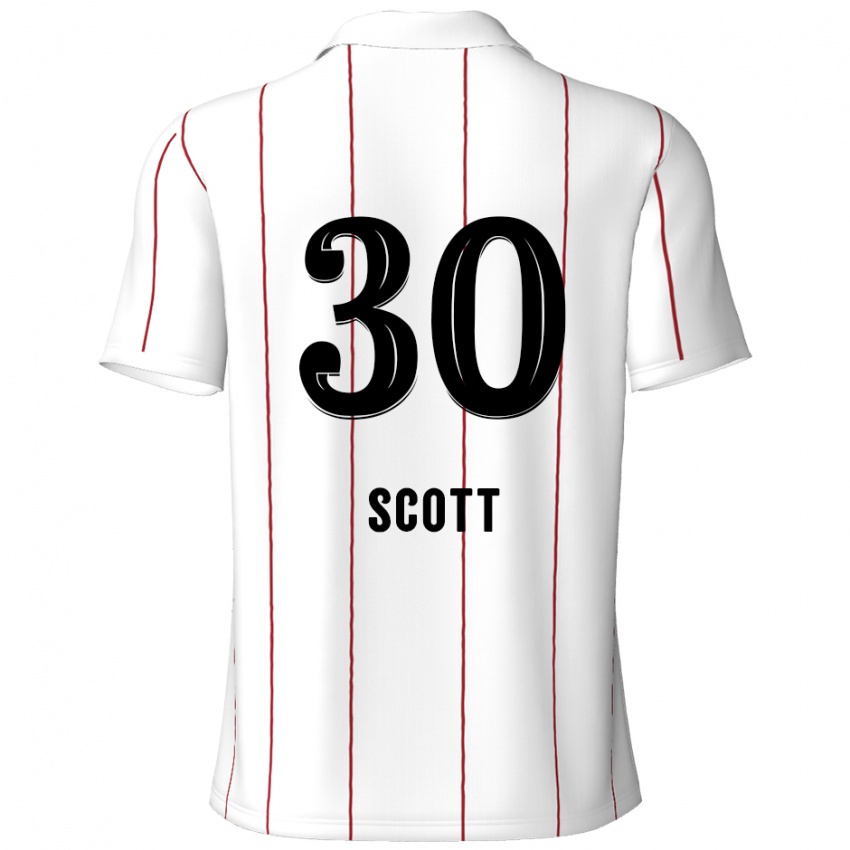 Niño Camiseta Christopher Scott #30 Blanco Negro 2ª Equipación 2024/25 La Camisa Chile