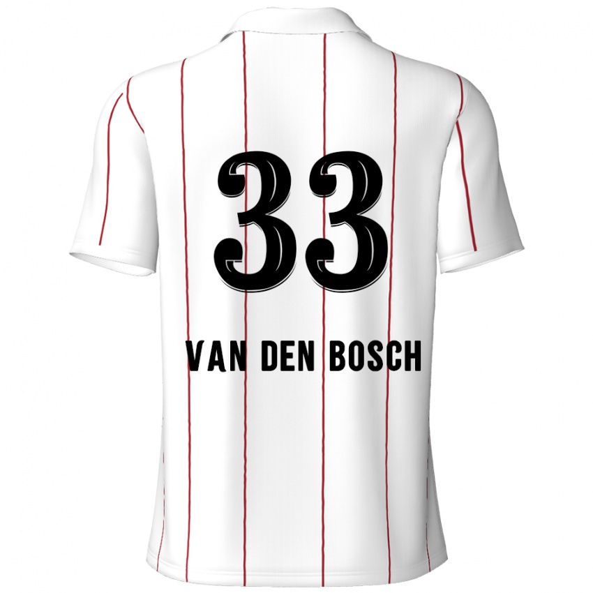 Niño Camiseta Zeno Van Den Bosch #33 Blanco Negro 2ª Equipación 2024/25 La Camisa Chile