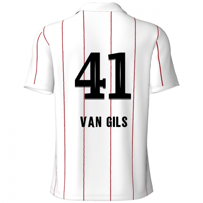 Niño Camiseta Mathis Van Gils #41 Blanco Negro 2ª Equipación 2024/25 La Camisa Chile