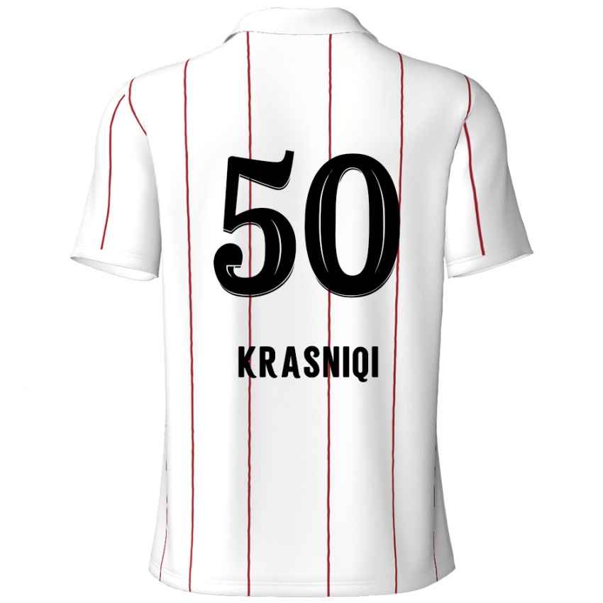 Niño Camiseta Laurit Krasniqi #50 Blanco Negro 2ª Equipación 2024/25 La Camisa Chile