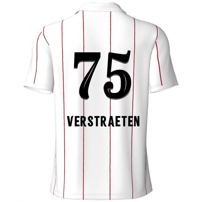 Niño Camiseta Andreas Verstraeten #75 Blanco Negro 2ª Equipación 2024/25 La Camisa Chile