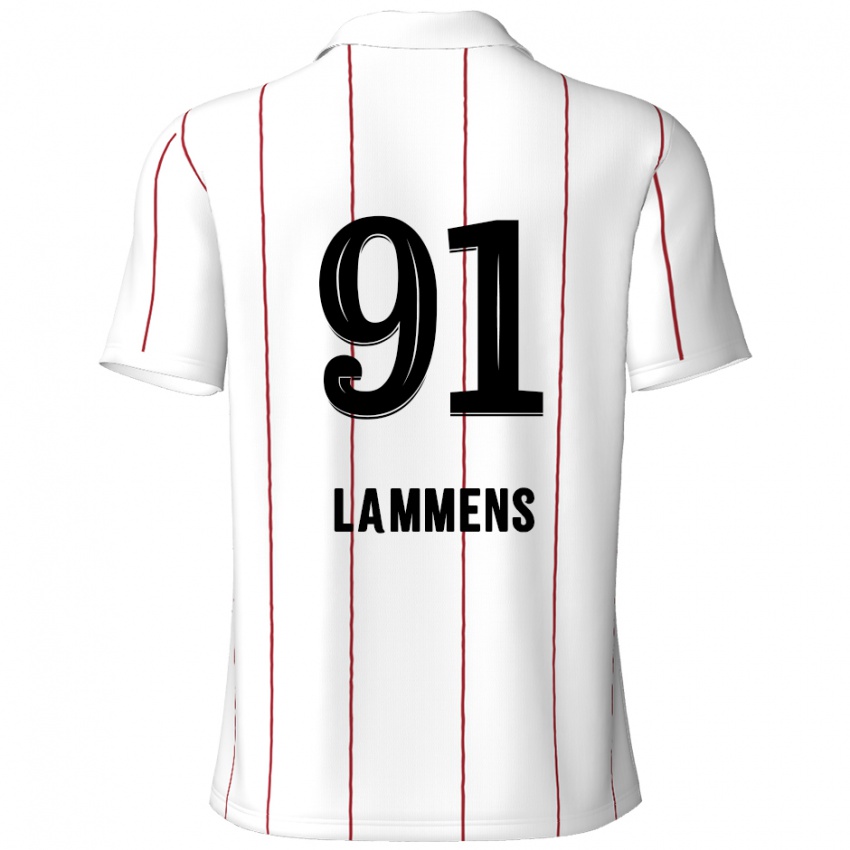 Niño Camiseta Senne Lammens #91 Blanco Negro 2ª Equipación 2024/25 La Camisa Chile