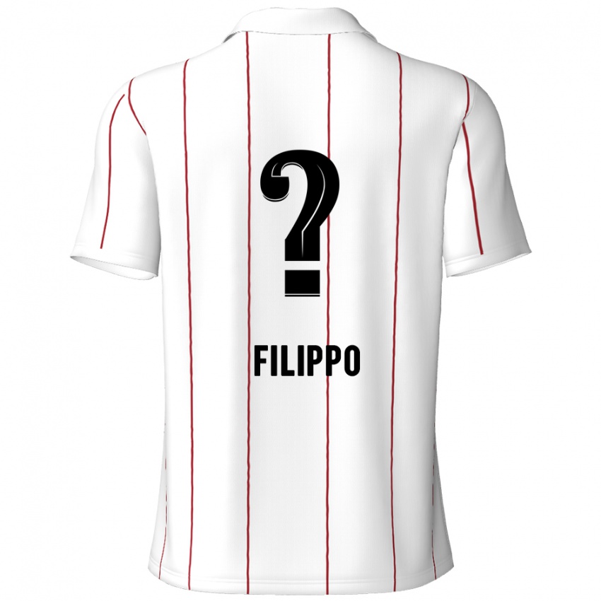 Niño Camiseta Niels Filippo #0 Blanco Negro 2ª Equipación 2024/25 La Camisa Chile