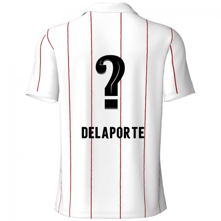 Niño Camiseta Kyano Delaporte #0 Blanco Negro 2ª Equipación 2024/25 La Camisa Chile