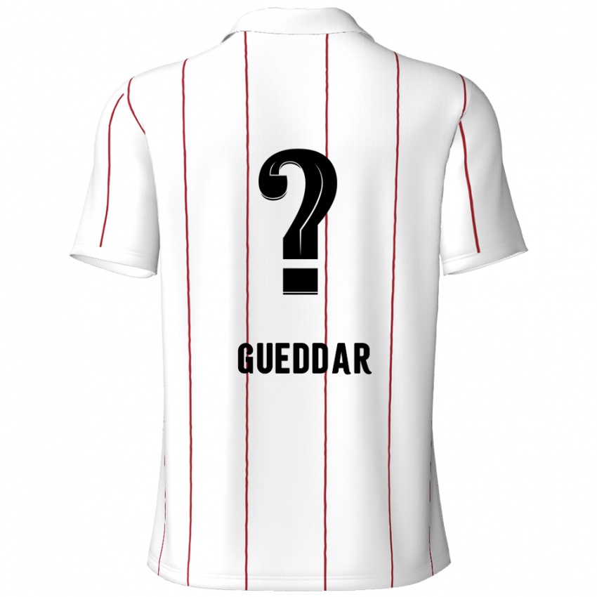 Niño Camiseta Zakaria Gueddar #0 Blanco Negro 2ª Equipación 2024/25 La Camisa Chile