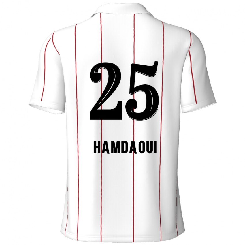 Niño Camiseta Youssef Hamdaoui #25 Blanco Negro 2ª Equipación 2024/25 La Camisa Chile