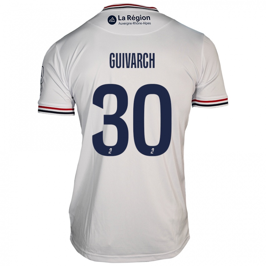 Niño Camiseta Théo Guivarch #30 Blanco 2ª Equipación 2024/25 La Camisa Chile