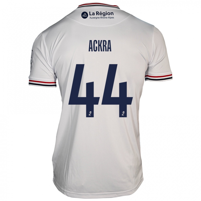 Niño Camiseta Allan Ackra #44 Blanco 2ª Equipación 2024/25 La Camisa Chile