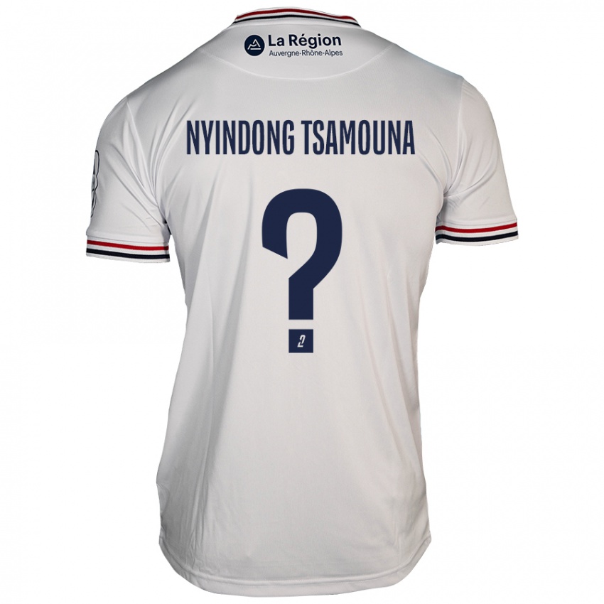 Niño Camiseta Jean Nyindong Tsamouna #0 Blanco 2ª Equipación 2024/25 La Camisa Chile