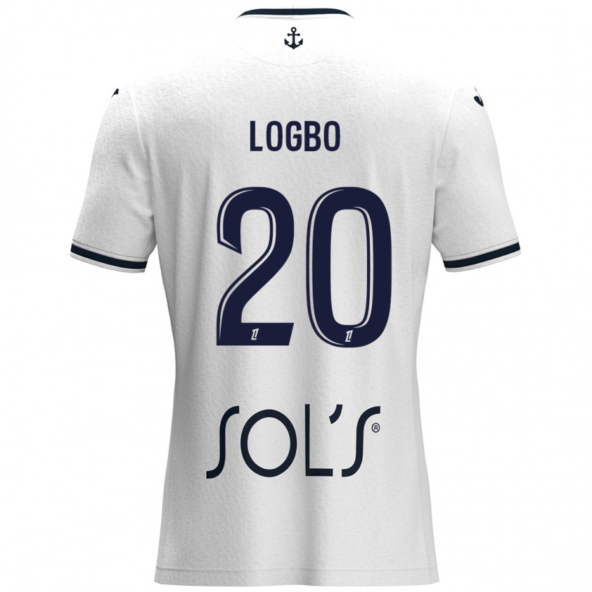 Niño Camiseta Andy Logbo #20 Blanco Azul Oscuro 2ª Equipación 2024/25 La Camisa Chile