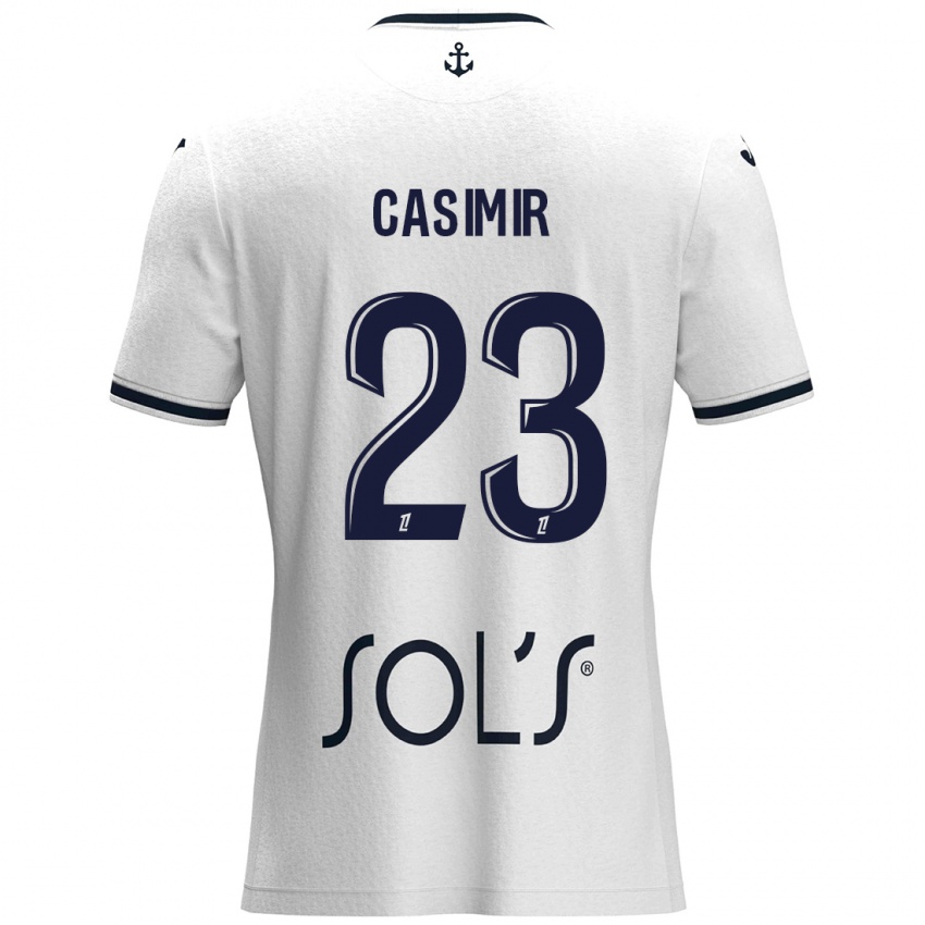 Niño Camiseta Josué Casimir #23 Blanco Azul Oscuro 2ª Equipación 2024/25 La Camisa Chile