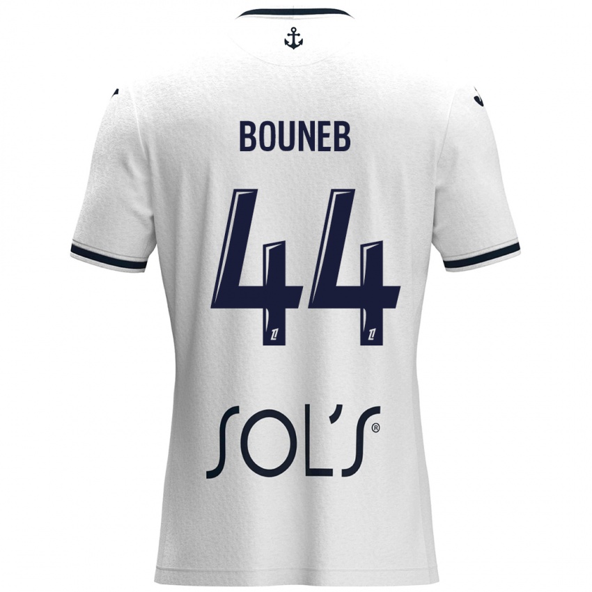 Niño Camiseta Ismaïl Bouneb #44 Blanco Azul Oscuro 2ª Equipación 2024/25 La Camisa Chile