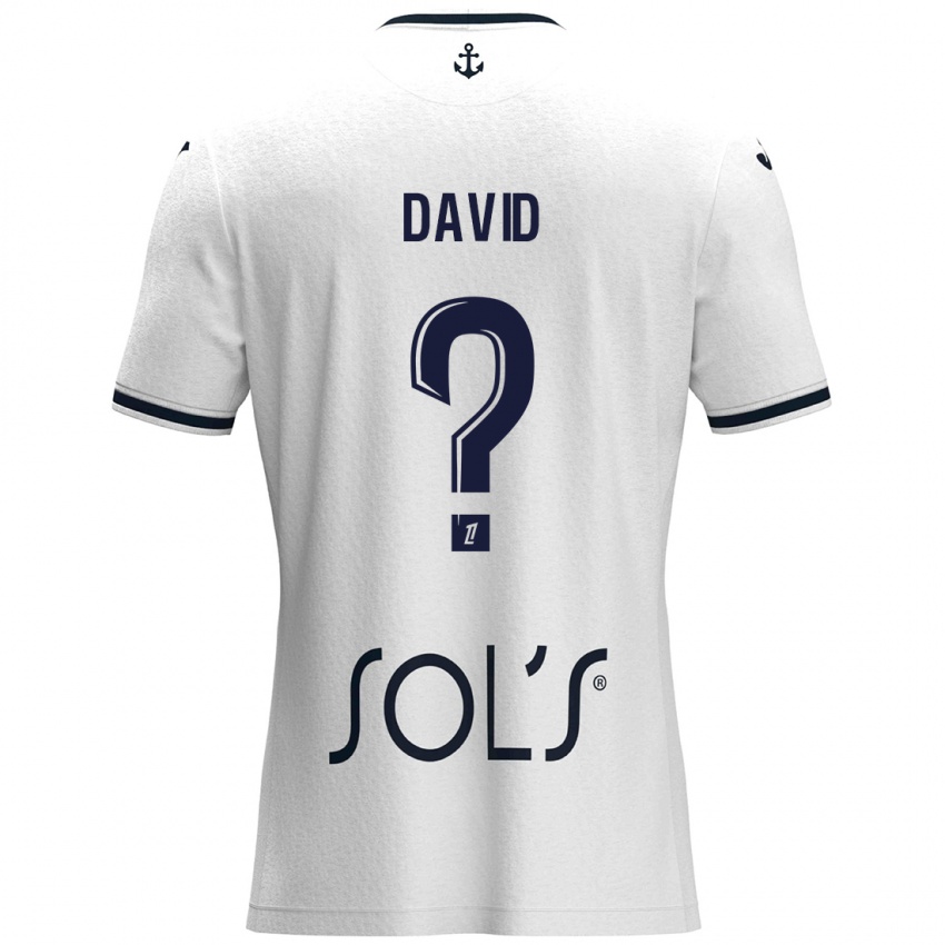 Niño Camiseta Moïse David #0 Blanco Azul Oscuro 2ª Equipación 2024/25 La Camisa Chile