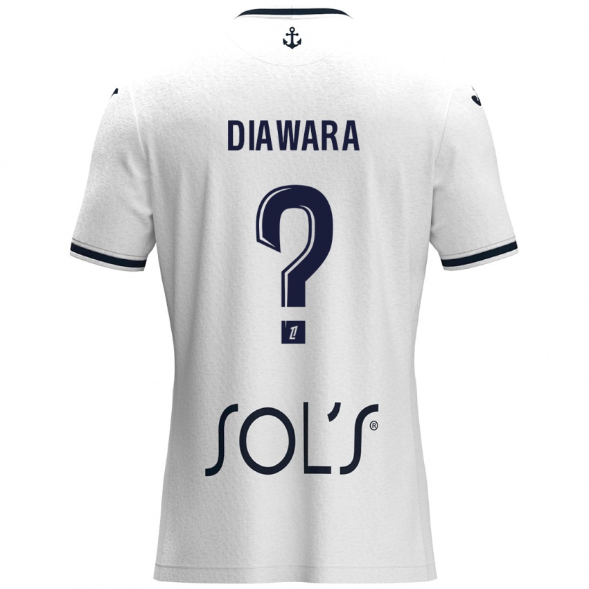 Niño Camiseta Djimin Diawara #0 Blanco Azul Oscuro 2ª Equipación 2024/25 La Camisa Chile