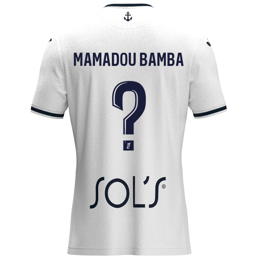 Niño Camiseta Ben Mamadou Bamba #0 Blanco Azul Oscuro 2ª Equipación 2024/25 La Camisa Chile