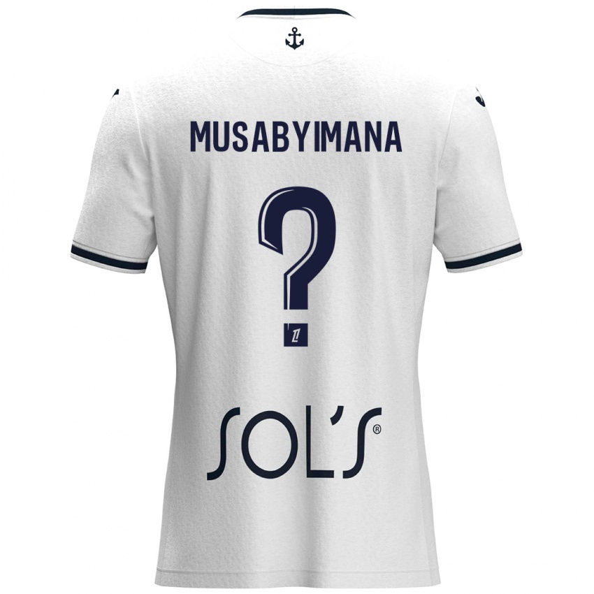 Niño Camiseta Thierry Musabyimana #0 Blanco Azul Oscuro 2ª Equipación 2024/25 La Camisa Chile