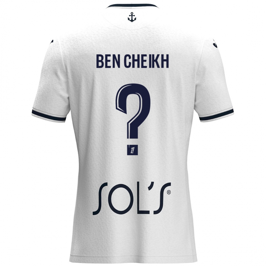 Niño Camiseta Ayman Ben Cheikh #0 Blanco Azul Oscuro 2ª Equipación 2024/25 La Camisa Chile