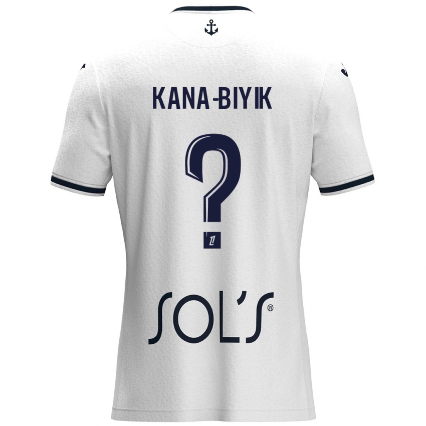 Niño Camiseta Enzo Kana-Biyik #0 Blanco Azul Oscuro 2ª Equipación 2024/25 La Camisa Chile