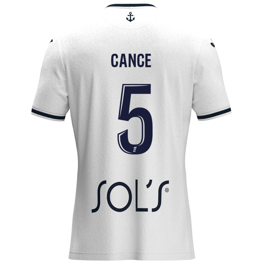 Niño Camiseta Laurie Cance #5 Blanco Azul Oscuro 2ª Equipación 2024/25 La Camisa Chile