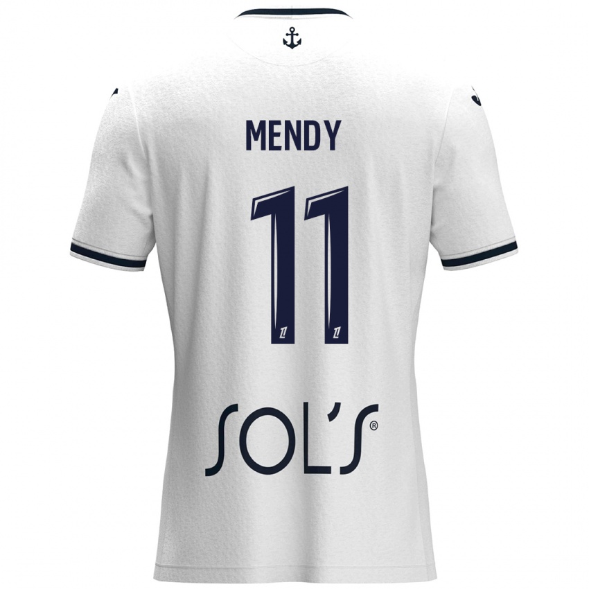 Niño Camiseta Mélinda Mendy #11 Blanco Azul Oscuro 2ª Equipación 2024/25 La Camisa Chile