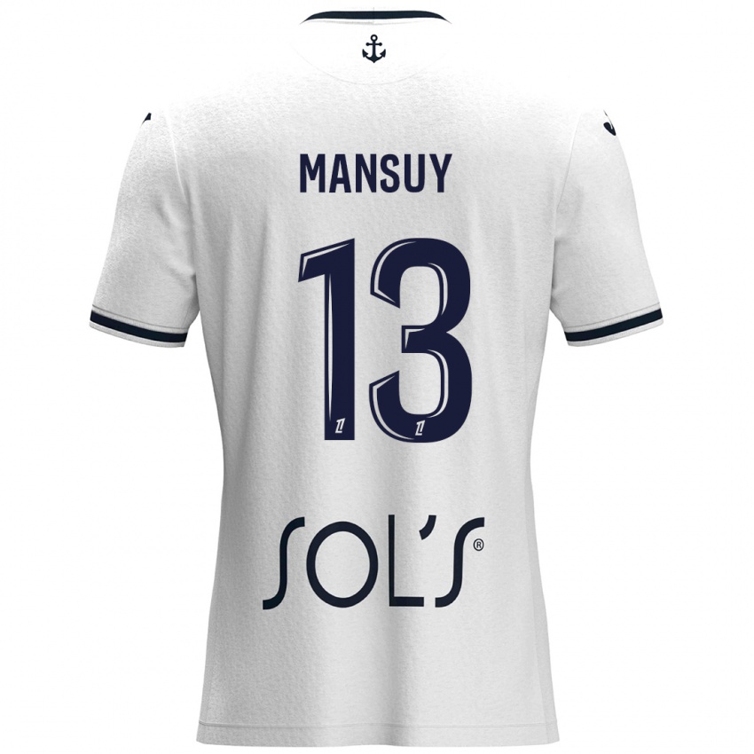 Niño Camiseta Héloïse Mansuy #13 Blanco Azul Oscuro 2ª Equipación 2024/25 La Camisa Chile