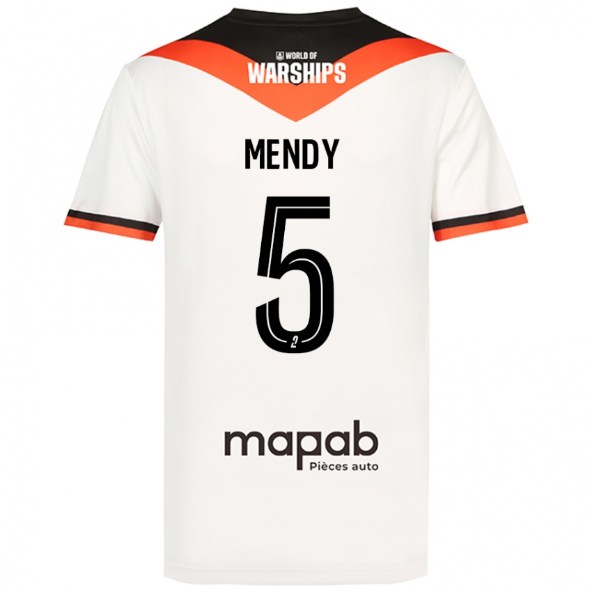 Niño Camiseta Benjamin Mendy #5 Blanco 2ª Equipación 2024/25 La Camisa Chile