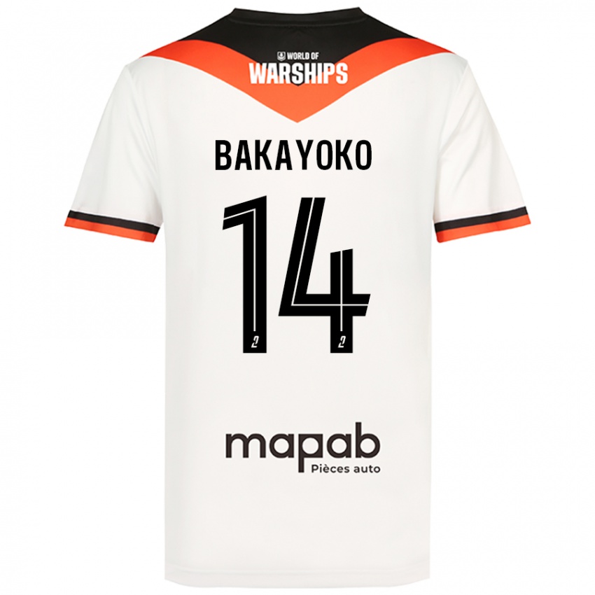 Niño Camiseta Tiemoué Bakayoko #14 Blanco 2ª Equipación 2024/25 La Camisa Chile