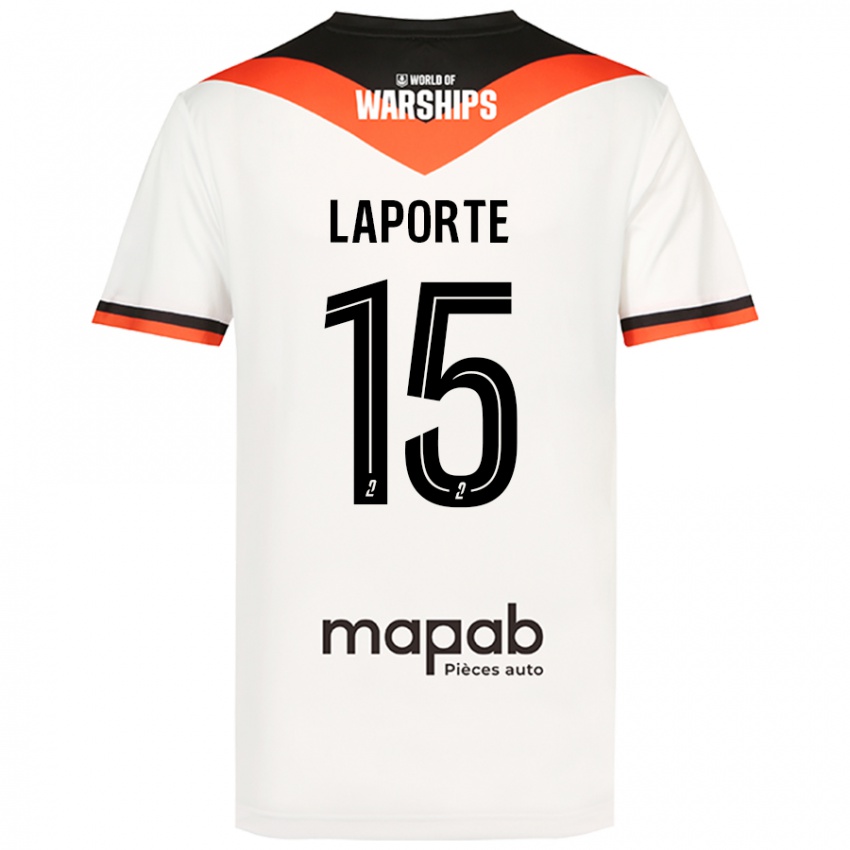 Niño Camiseta Julien Laporte #15 Blanco 2ª Equipación 2024/25 La Camisa Chile