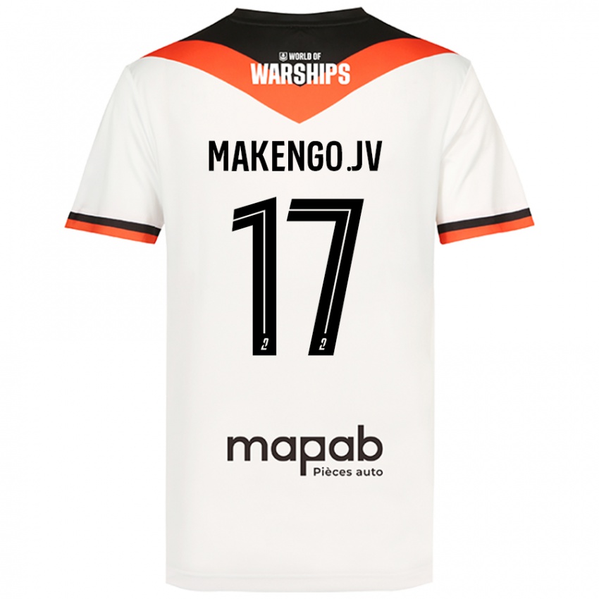 Niño Camiseta Jean-Victor Makengo #17 Blanco 2ª Equipación 2024/25 La Camisa Chile