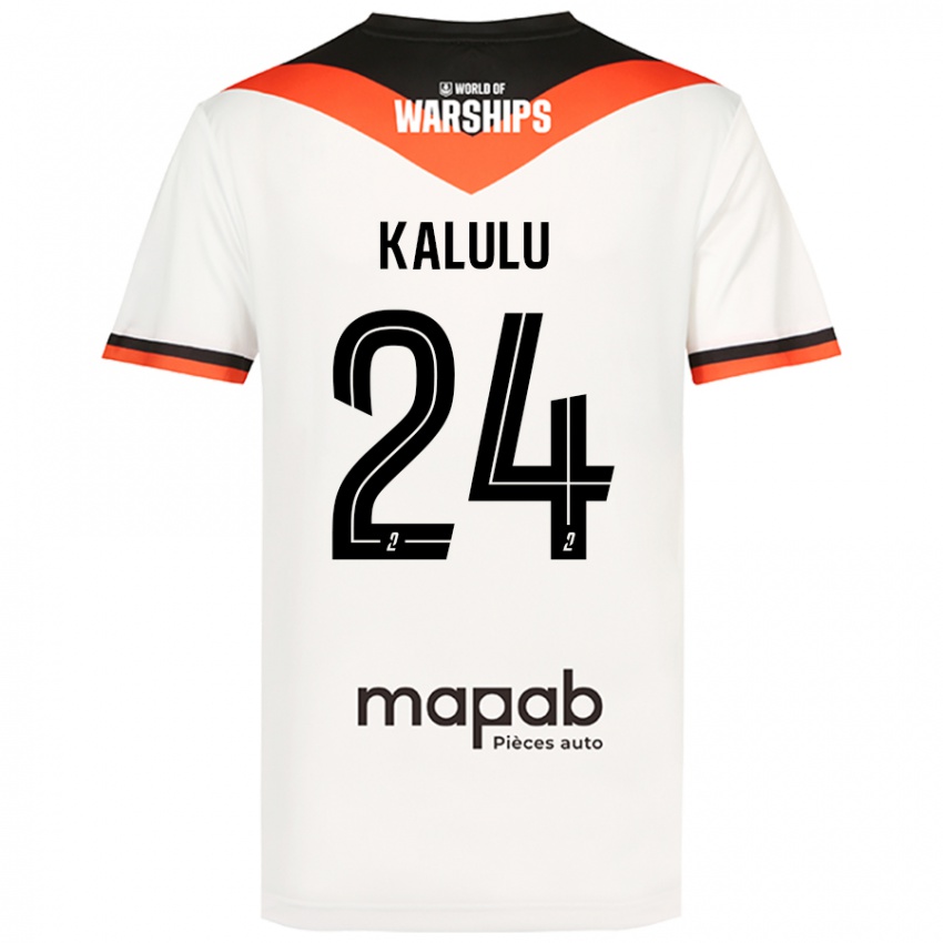 Niño Camiseta Gédéon Kalulu #24 Blanco 2ª Equipación 2024/25 La Camisa Chile