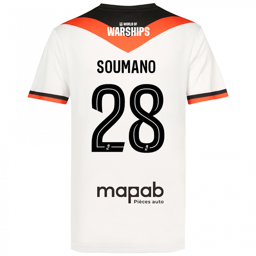 Niño Camiseta Sambou Soumano #28 Blanco 2ª Equipación 2024/25 La Camisa Chile