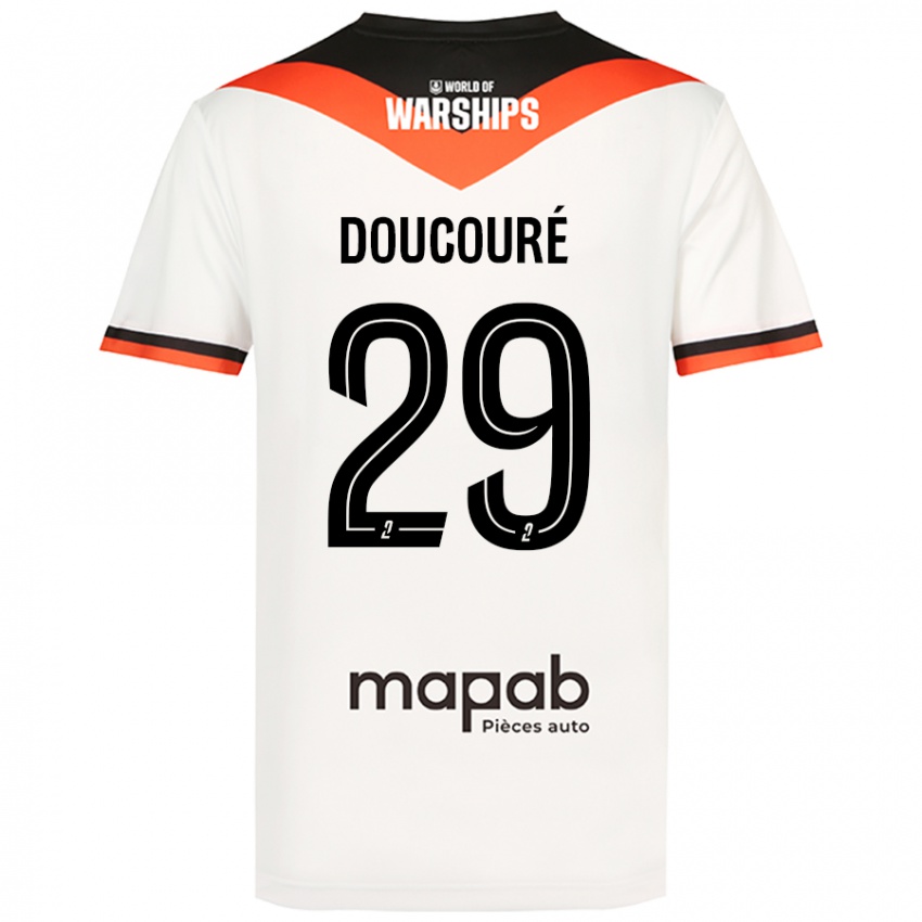 Niño Camiseta Siriné Doucouré #29 Blanco 2ª Equipación 2024/25 La Camisa Chile