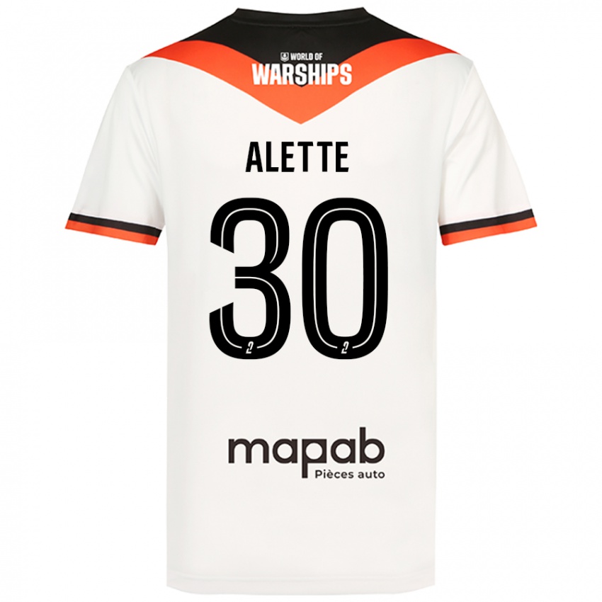 Niño Camiseta Gaël Alette #30 Blanco 2ª Equipación 2024/25 La Camisa Chile