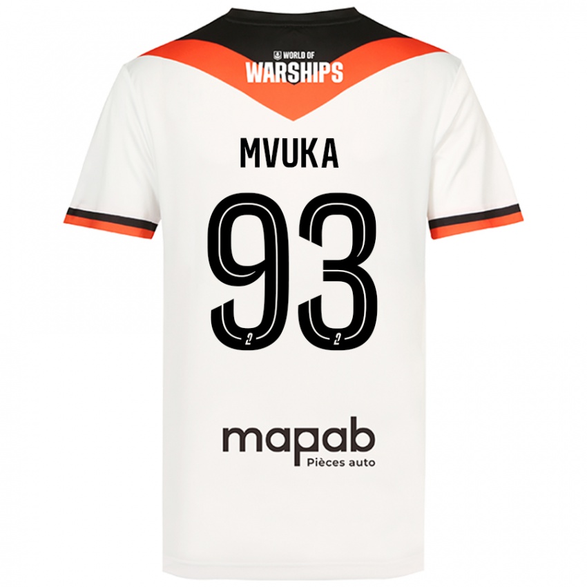 Niño Camiseta Joel Mvuka #93 Blanco 2ª Equipación 2024/25 La Camisa Chile