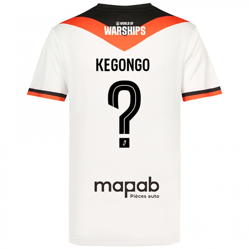 Niño Camiseta Clarence Kegongo #0 Blanco 2ª Equipación 2024/25 La Camisa Chile