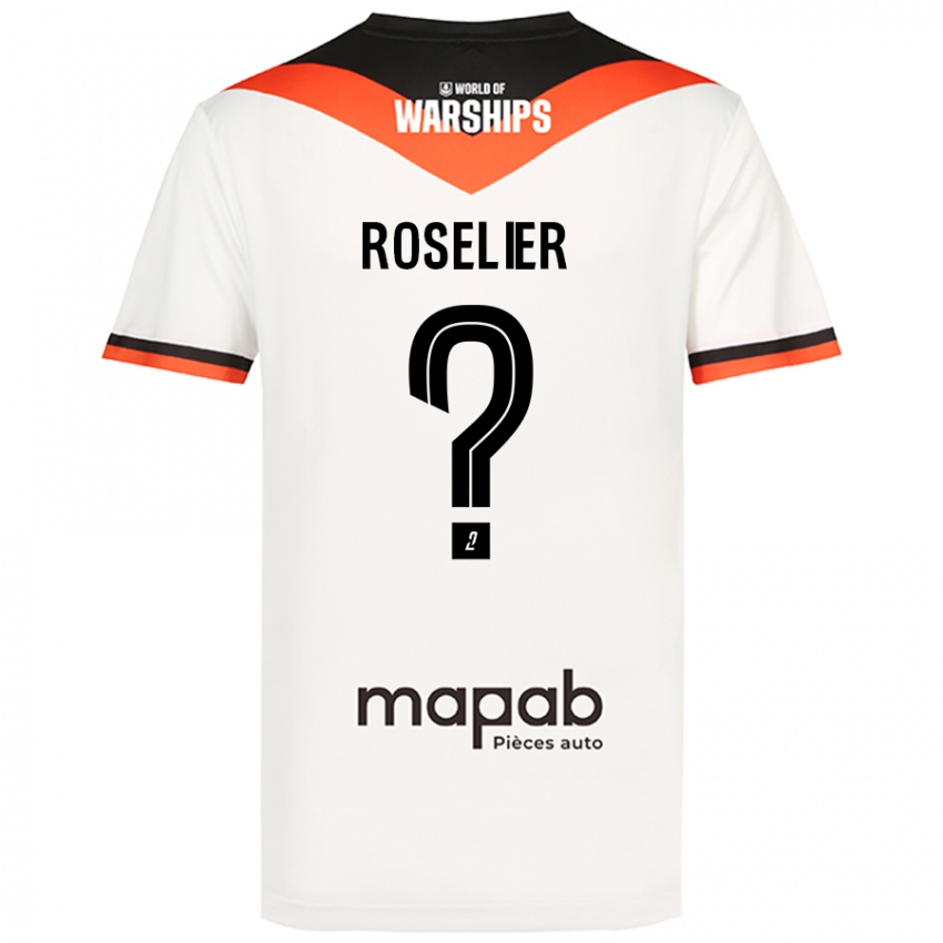 Niño Camiseta Nathan Roselier #0 Blanco 2ª Equipación 2024/25 La Camisa Chile