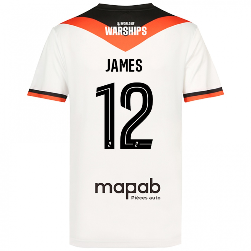 Niño Camiseta Isaac James #12 Blanco 2ª Equipación 2024/25 La Camisa Chile