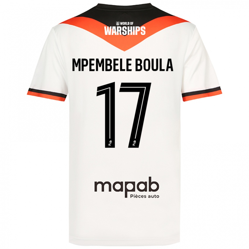 Niño Camiseta Exaucé Mpembele Boula #17 Blanco 2ª Equipación 2024/25 La Camisa Chile