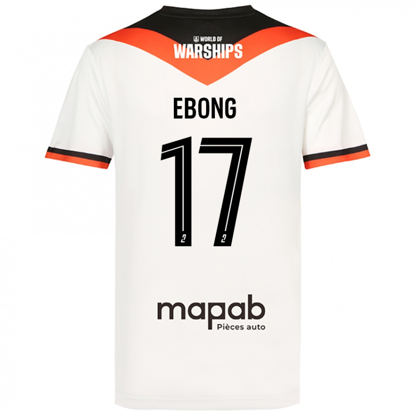 Niño Camiseta Arthur Ebong #17 Blanco 2ª Equipación 2024/25 La Camisa Chile